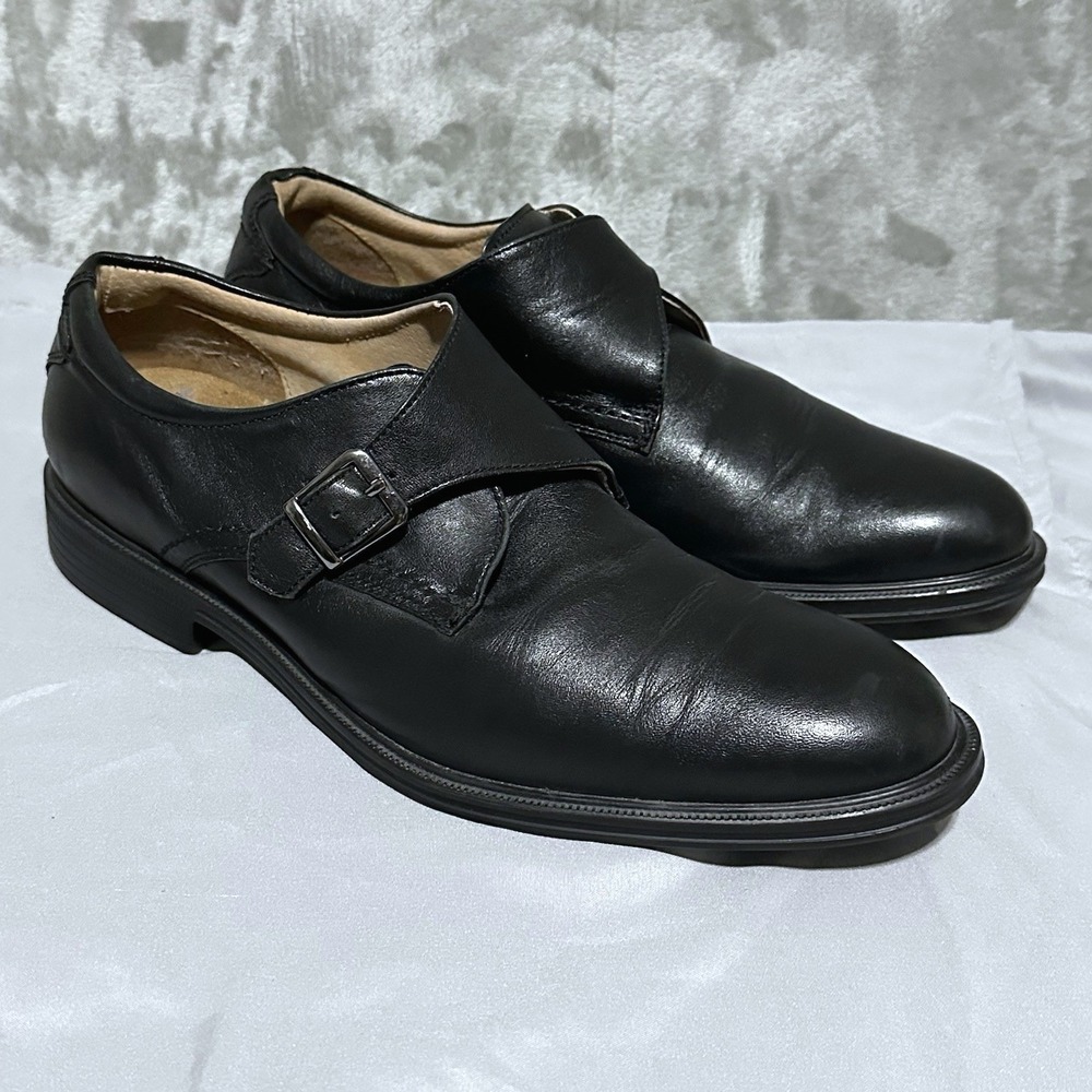 Florsheim Dress Shoes Single Monk Strap Comfortech Leather Mens‎ Sz 10.5 D Black